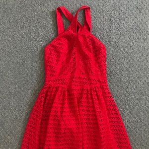 Red lace dress
